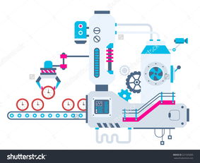 工業(yè)工廠插圖的矢量排序與視覺藝術(shù) 構(gòu)建色彩明亮的平面設計系統(tǒng)